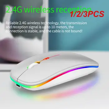 1/2/3KS Femoro Bezdrátová Myš 2.4 G Přenosná Mobilní Kancelář Myš Silent Ergonomická Myš s Podsvícením pro Notebook PC