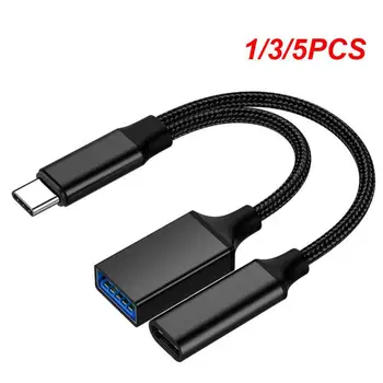 1/3/5KS 2 V 1 USB C Kabel OTG Adaptér, Typ C Na USB Převodník Kabel S PD Nabíjecí Port Pro Notebook