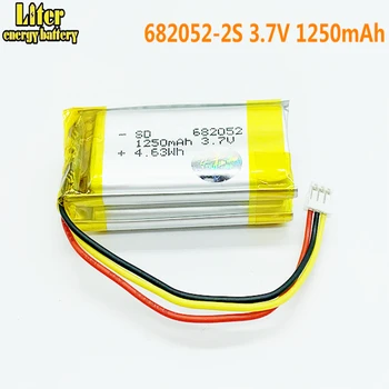 1,5 MM 3wire konektor 682052-2S 3,7 V 1250 mAh Lithium-polymerová Baterie Pro Pet GPS Lovecký pes, GPS DVR MP3 MP4