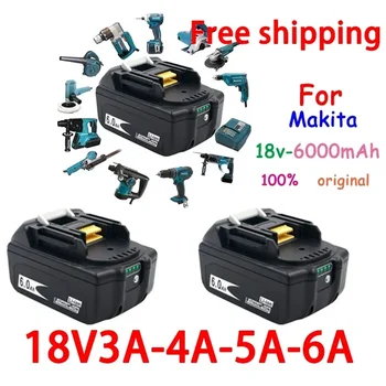 100% Originál Pro Makita 18V 6000mAh Dobíjecí elektrické Nářadí, Baterie s LED Li-ion Náhradní LXT BL1860B BL1860 BL1850