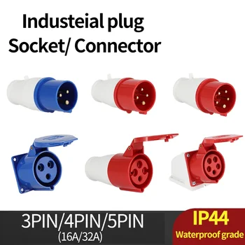 10ks Průmyslová zástrčka a zásuvka vodotěsný konektor 3PIN 4PIN 5PIN 16A/32A vodotěsné elektrické připojení montáž na stěnu zásuvky