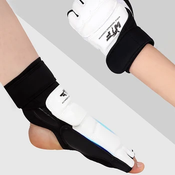 1pár Taekwondo Kůže Nohou Rukavice Sparring Karate Kotník Protector Stráže Gear Box Bojová Umění Foot Guard Sock Dospělé Dítě