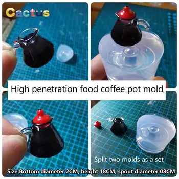 1Set Mini Mold 1:12 Domeček pro panenky Miniaturní Kávu Hrnce, Konvice DIY Silikonové Formy Panenku Dům Příslušenství(Pouze Forma)