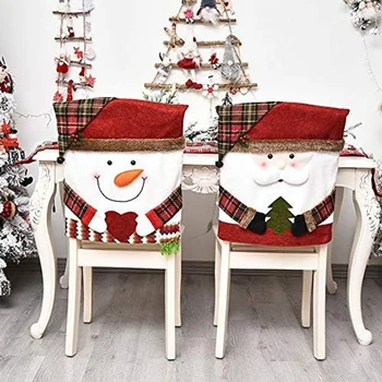 2 Ks Vánoční Potahy Polyester, Jak Je Znázorněno Vánoce Vyměnitelné Židle Kryt Vánoční Home