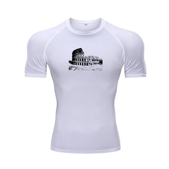 2018 Béžová T-shirt Muži Colosseum T Shirt Vintage Sketch Tričko s Krátkým Rukávem Potištěné Bavlněné Posádky Krku Evropě Levné Oblečení Topy
