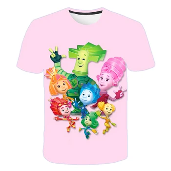 2023 Letní Nové Děti dívčí Oblečení ruský Kreslený Fixies T Shirt Legrační Dítě Chlapci Letní Topy Krátký Rukáv Děti T-shirt