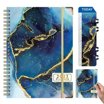 2023 Plánovač Agendy Notebook S PVC Záložka Seznam úkolů Plánovač S Double-Drát Spirála Květinové Vazby Vázaná Týdenní Cíle