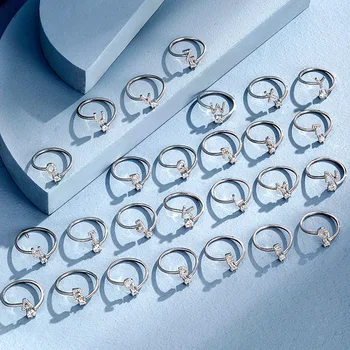 26 písmen 925 mincovní stříbro prsten ženské design otevřít prst prsten, žena, přítelkyně, neztrácejí barvu šperky velkoobchod