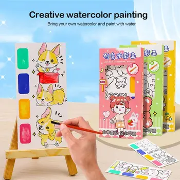 5 Knih 7 Listů Akvarel Malování Knihy Děti Hračky S Pigmenty Graffiti Obrázková Kniha Styl Náhodné DIY Záložek