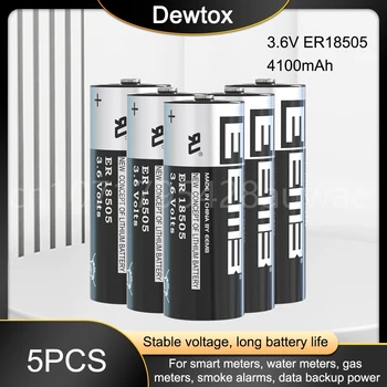 5KUSŮ ER18505 ER 18505 3.6 V 4100mAh Jednorázové Lithiové Baterie pro PLC, CNC obráběcí Stroje vodoměr 18505M Náhradní Baterie