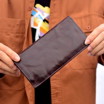 AETOO Skládaný ručně vyráběné kožené pánské peněženky 2023 nové dlouhé multi-kartu, řidičák drží tašku karty, peněženky