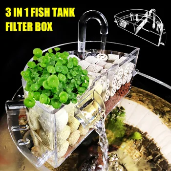 Akvarijní Vnější Filtr Box Akryl Vnější Závěsný Čistič Vody Pro Kolo Fish Tank Příslušenství Příslušenství Filtr Box