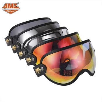 AMZ Motocykl Plná Přilba Brýle Retro Motocykl 3/4 Polovina Helmu Objektivy Four Seasons Bublina Zrcadlo