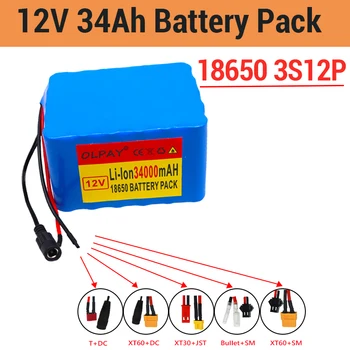 Batterie Lithium 3S12P 12V 34Ah 11.1 V 12.6 V, zalijeme onduleur, lampe solaire au xénon, réverbère, voiture de tourisme, Atd