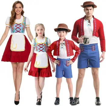 Bavorský Oktoberfest Kostým Evropské A Americké Rodič-dítě Oblečení Autentické německé Oblečení Pro Svatební Halloween Velikonoce