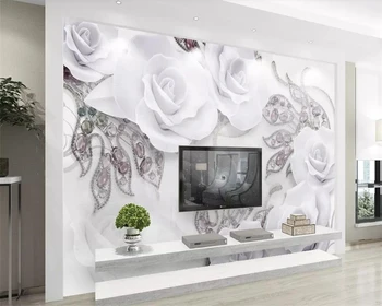Beibehang Tapety nástěnné domácí dekoraci pozadí Severské moderní minimalistický šperk květina 3D TV pozadí zeď, 3d tapety
