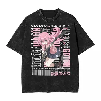 Bocchi Rock T Shirt Hip Hop Prát Krátký Rukáv High Street T-Shirt Anime Manga Módní Muži Ženy Topy Streetwear Tričko
