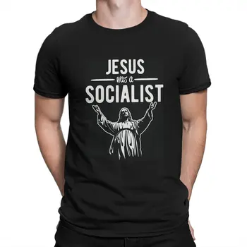 Byl Socialista Ježíše Krista Mužů T Košile Vláken Graphic Crewneck Polyester Tričko Harajuku