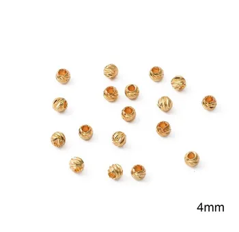 DIY Šperky Doplňky, 18K Pozlacené Pruhované Řezané Květiny Korálky 3mm 4mm Distanční Hromadné Ruku Lištování Materiál