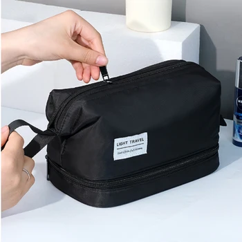 Double-deck Vodotěsné Kosmetická Taška Muži Mytí Holení Travel Organizer Bag Nezbytností Velká Kapacita Ženy Toaletní Make-up Bag