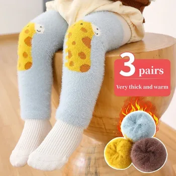 Dětské Legíny Návleky Podzim Zima Fleece lemované Zahuštěný Děti, Vnitřní Kolenní Chránič Pad Kojence Baby Room Ponožky