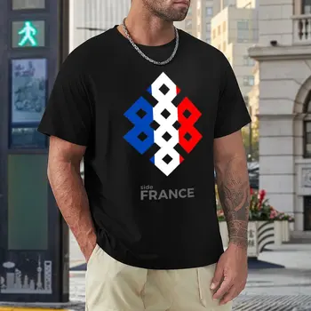 Francie Vlajka Design Klasický T-shirt Čerstvé Přesunout Top Tee Premium Cestovní Geeky velikost Eur Velikost