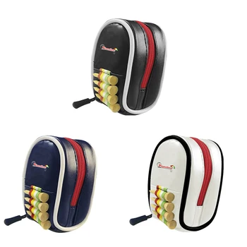 Golfový Míček Bag Mini Golf Double Ball Pasu Pack Zip Kožené Přenosné Drží 2 Míčky Zásuvné Golf Tee Golf Dodávky