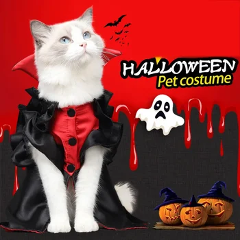 Halloween Pet Kostýmy Cosplay Upír Plášť pro Malé Kotě Párty Kostým Kočka Legrační Šaty Kawaii Pet Oblečení Kočka Accessoties