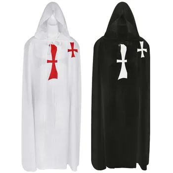 Halloween Templar Crusader Cosplay Kostýmy Muži Středověkých Rytířů Plášť Warriror Tabard Kavalír Tunika Plášť Plášť Karnevalový Večírek