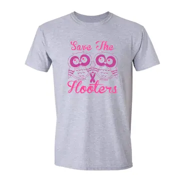 Hooters Prsu Rakovina povědomí RŮŽOVÁ Stuha survivor podporu, Unisex Men T-shirt