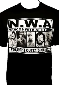 Hot Prodej Módní Nwa S Attitude T-Shirt Chapo Kartelu Tee Straight Outta Sinaloa Mužů T Košile