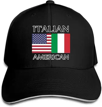 Italské Americká Vlajka Ženy/Muži, Nastavitelný Vyvrcholila Sandwich Cap Hip Hop
