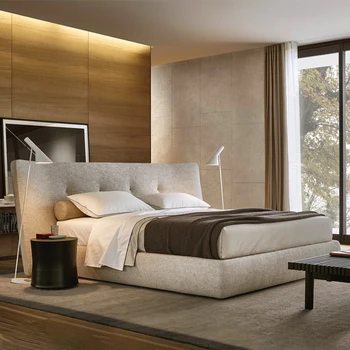 Italské minimalistický tkaniny vysoké opěradlo ložnice 1,8 m malou jednotku designer moderní minimalistický bed
