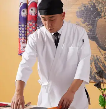 Japonské Sushi Kuchař Košile Kimono Topy Práce Jaře Rovnoměrné Vaření Kuchyně