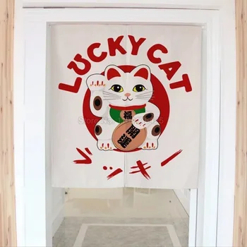 Japonské Štěstí Kočka Oddíl Dveře Závěs Závěsy Bez Děrování Kuchyň Jídelna Ložnice Dekorační Látky Půl Opona