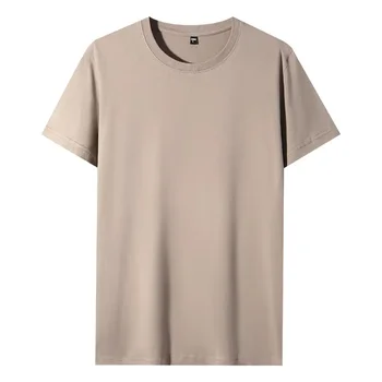 Jednoduché Bavlněné Nadrozměrné T-košile Pro Muže Letní Ležérní jednobarevné Krátký Rukáv Tričko Topy 2023 Nové Vysoce Kvalitní y2k T Košile Homme