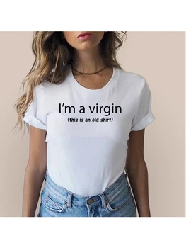 Jsem Panna, To Je Stará Košile Dopis Tisk T Košile Ženy Krátký Rukáv Ležérní Základní Tumblr Vtipné Tričko Graphic Tees Oblečení
