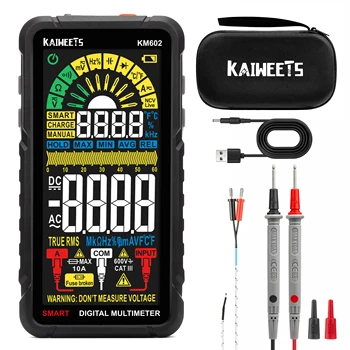 KAIWEETS KM602 Inteligentní Multimetr Digitální Inteligentní 6000 Počítá Mini Přenosný AC/DC Testovací Nástroj