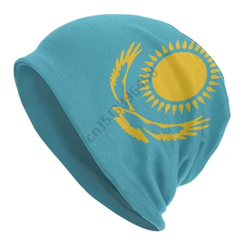 Kazachstán Flag Čepice Kapoty Pletené Čepice Ženy Muži Cool Unisex Dospělé Nakoupila Čepice Zimní Teplé Čepice Čepice