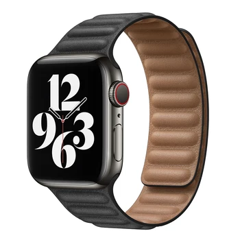 Kožené Magnetické Hodinky Popruh pro apple watch band ultra 49mm 40 mm 44 mm 45 mm Apple Watch braceletes correas para el Apple popruh