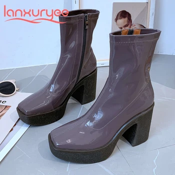 Lanxuryee platformy náměstí toe super vysoké podpatky online star doporučujeme Chelsea boty, krása, dáma, elegantní, okouzlující kotníkové boty L20