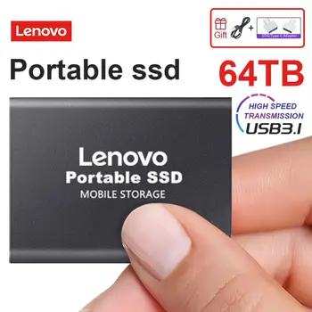 Lenovo Portable SSD Pevný Disk Externí Solid State Pevný Disk 64TB 16 TB 8 TB 4 TB 2 TB vysokorychlostního Úložiště Zařízení Pro Ps4 Ps5 Notebook