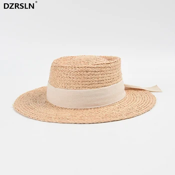 Luxusní Desige Rafie Čepice Pro Ženy Letní Módní Bowknot Straw Hat Venkovní Ležérní Opalovací krém, Sluneční Klobouk
