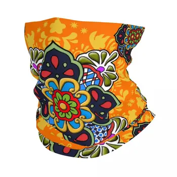 Mexického Talavera Květina Šátek Krku Teplejší Muži, Ženy, Zimní Lyžařská Turistika Šátek, Kamaše Přední Kryt