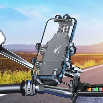 Motocykl Telefon Mount Držák 360° bez Rotace 8-dráp Fixní Držák na Mobilní Telefon Anti-Vibrací GPS Navigace Držák