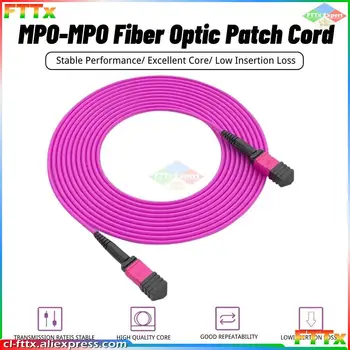 MPO Fiber Optic Patch Kabel OM4 1M/3M/5M/10M 8/12 Jádro Optického Kabelu Samice na MPO-MPO Multi Mode Optické Vlákno Kabel