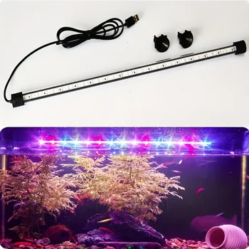 Multi-barevný 17-47 cm Akvarijní LED Osvětlení Ponorné Náladu Lampa USB Vodotěsné Fish Tank Dekorativní Rostlina Grow Light Doplňky
