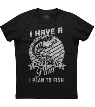 Mám odchod do Důchodu Plán Na Ryby Pánské Krátký Rukáv Nové Bavlněné Černé tričko s dlouhými rukávy