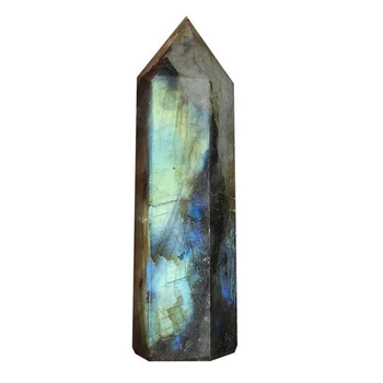 Měsíční kámen Crystal Sloupec, Přírodní Labradorit Quartz Obelisk Crystal Sloupec Hůlka Bod Léčení Kámen Domova 7-8cm