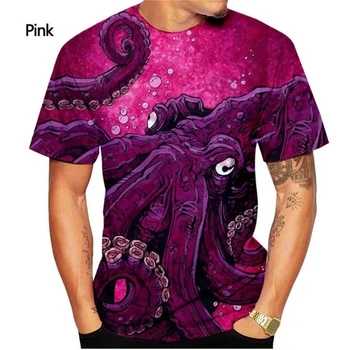 Nové Módní Chobotnice 3D Tištěné T-shirt Pánské A Dámské Letní Příležitostné Krátký Rukáv Zábavné Tričko Topy Nadrozměrné T Shirt Muži Oblečení